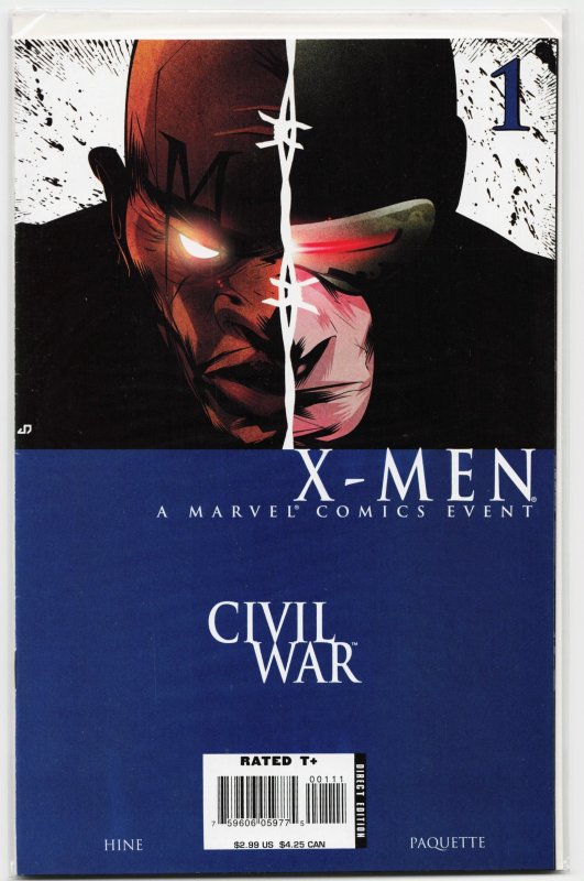 Civil War: X-Men #1 (Marvel Comics, 2006), raw, ungraded comic book — front cover