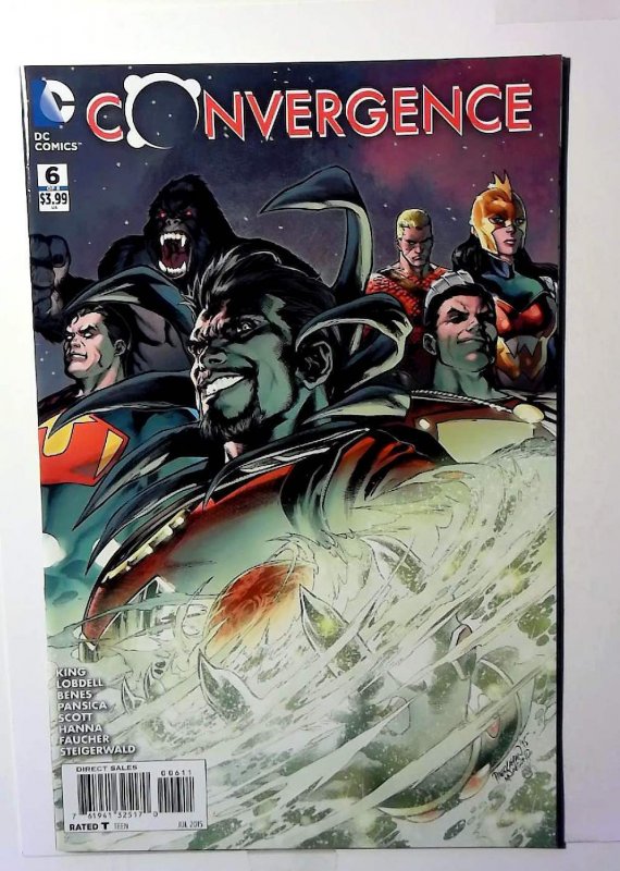 Convergence #6 (DC Comics, 2015), raw comic book in NM- 9.2 condition — front cover