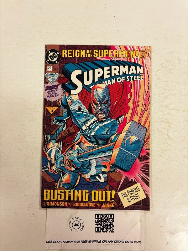 Superman Man of Steel #22 (DC Comics, 1993), raw comic book in NM condition — front cover