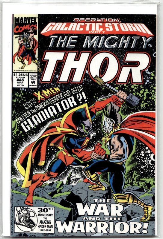 The Mighty Thor #445 (Marvel Comics, 1992), raw, ungraded comic book — front cover