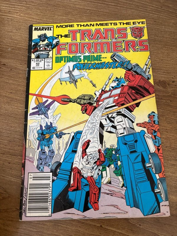Transformers #42 (Marvel Comics), raw comic book in FN condition — front cover