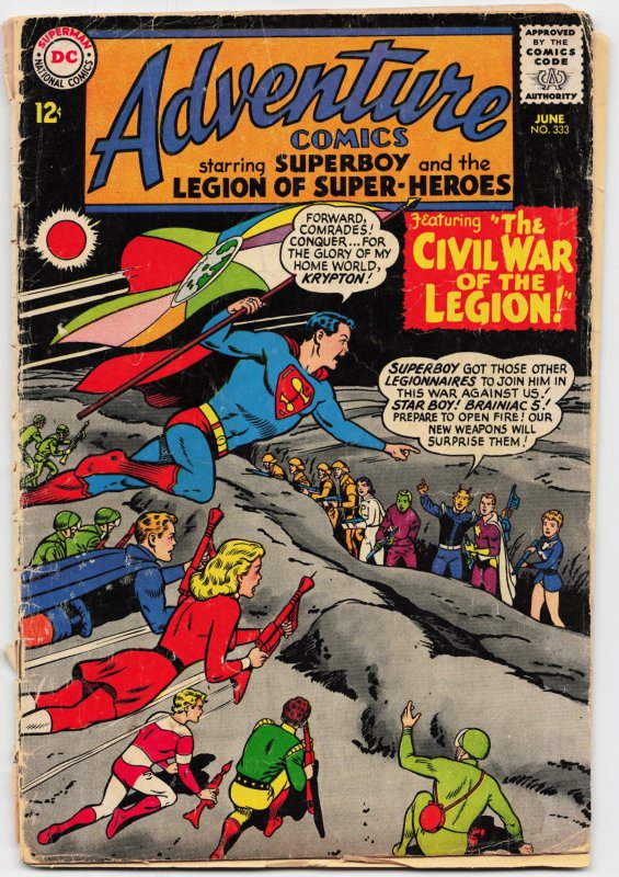 Adventure Comics #333 (DC Comics, 1965), raw, ungraded comic book — front cover