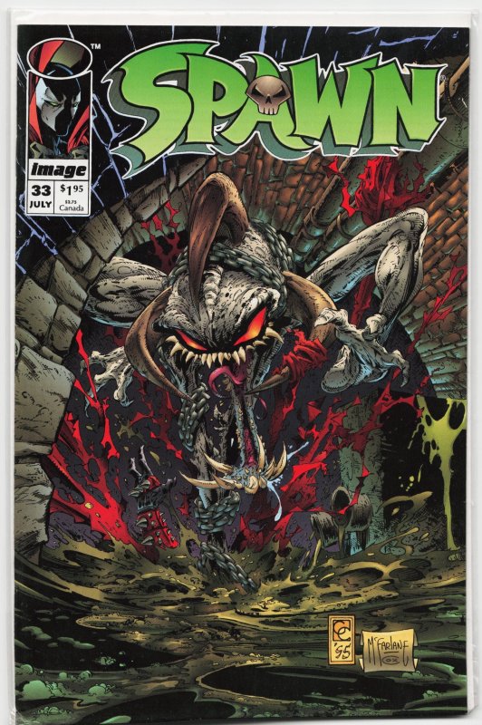 Spawn #33 (Image Comics, 1995), raw, ungraded comic book — front cover