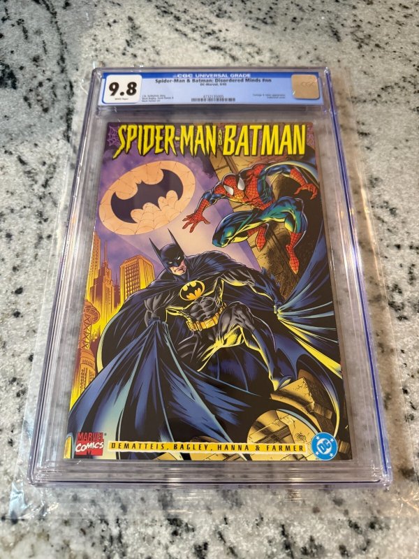 Spider-Man & Batman Disordered Minds #1, CGC 9.8 graded comic book, Universal Blue label — front cover in its holder