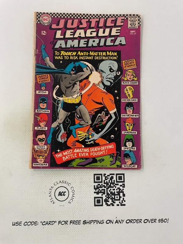 Justice League of America #47 (DC Comics), raw comic book in FN- condition — front cover