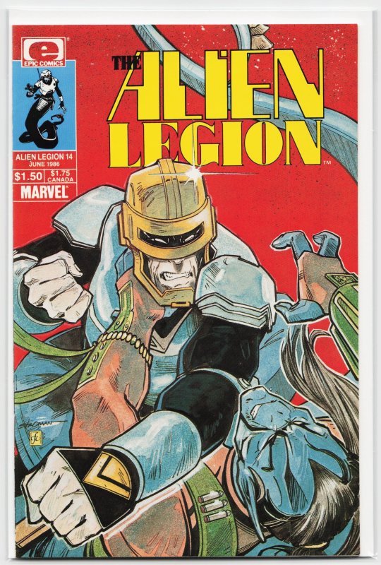 Alien Legion #14 (Marvel Comics, 1986), raw, ungraded comic book — front cover