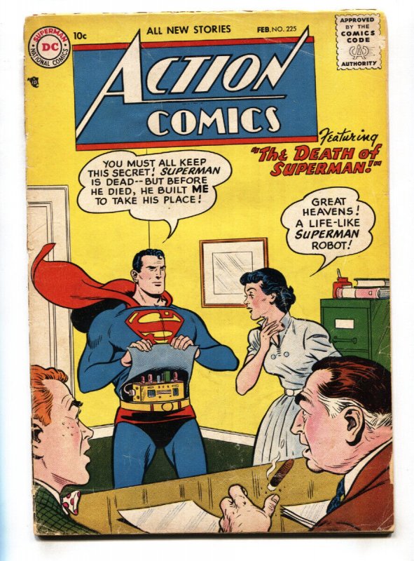 Action Comics #225-1957-Superman-Congo Bill-Death of Superman (DC Comics), raw, ungraded comic book — front cover