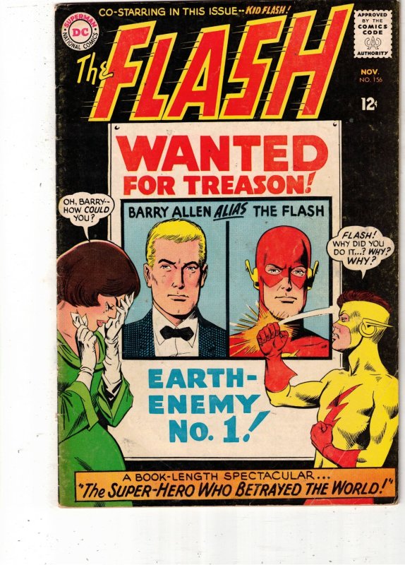 The Flash #156 (DC Comics, 1965), raw comic book in FN/VF condition — front cover