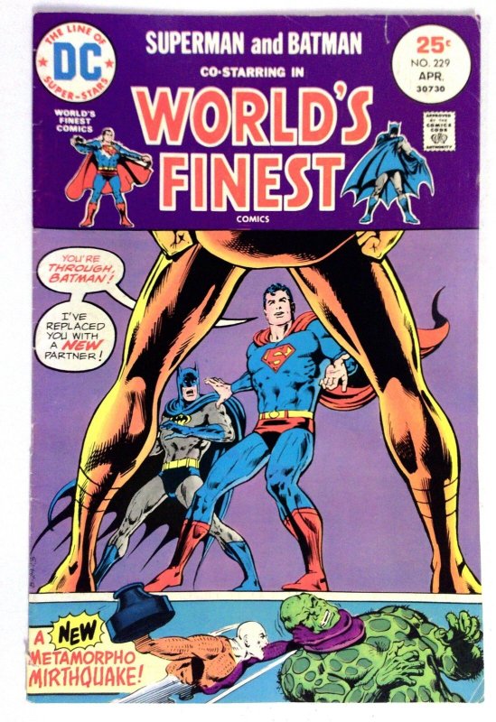World's Finest Comics #229 (DC Comics, 1974), raw comic book in FR condition — front cover