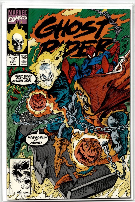 Ghost Rider #17 (Marvel Comics, 1991), raw, ungraded comic book — front cover