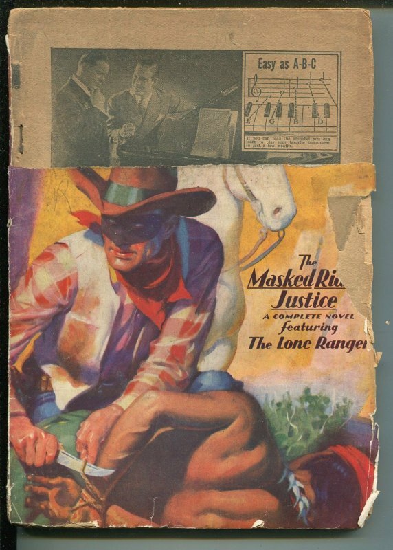 Lone Ranger 5/1937-Trojan-HJ Ward Cover-bound Tonto-rare Hero Pulp-FR, raw comic book in FR condition — front cover