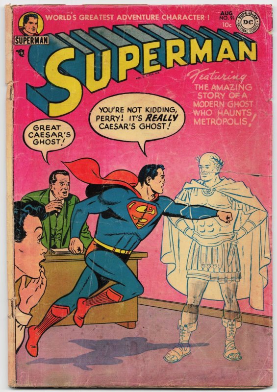 Superman #91 (DC Comics, 1954), raw, ungraded comic book — front cover