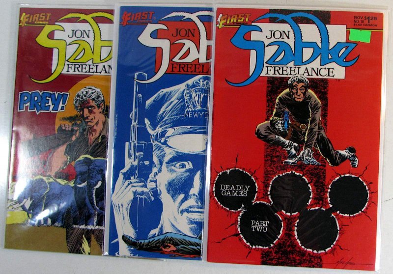 Jon Sable, Freelance Lot of 3 #18, 19, 20 First (1984) Comic Books (1984), raw, ungraded comic book — front cover