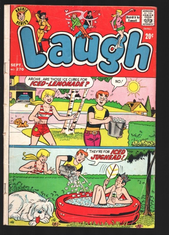 Laugh #270 (Archie Comics, 1973), raw, ungraded comic book — front cover