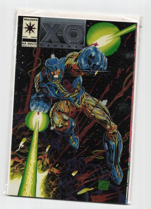 X-O Manowar #0 (Valiant Comics, 1993), raw, ungraded comic book — front cover