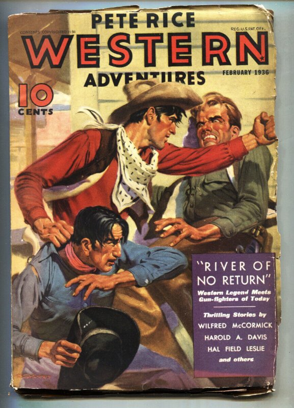 Pete Rice February 1936- Street and Smith Pulp- R.G. Harris-Western (1936), raw, ungraded comic book — front cover