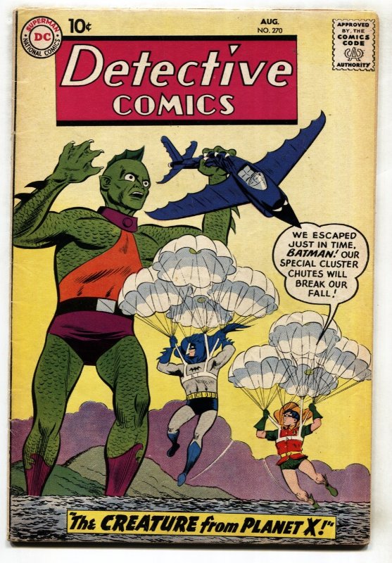 Detective #270 (DC Comics, 1959), raw comic book in VG+ condition — front cover