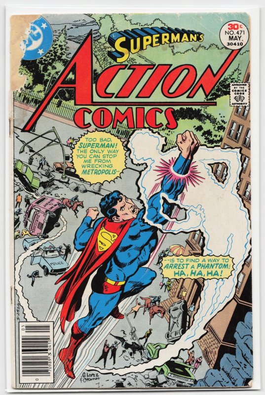 Action Comics #471 (DC Comics, 1977), raw, ungraded comic book — front cover