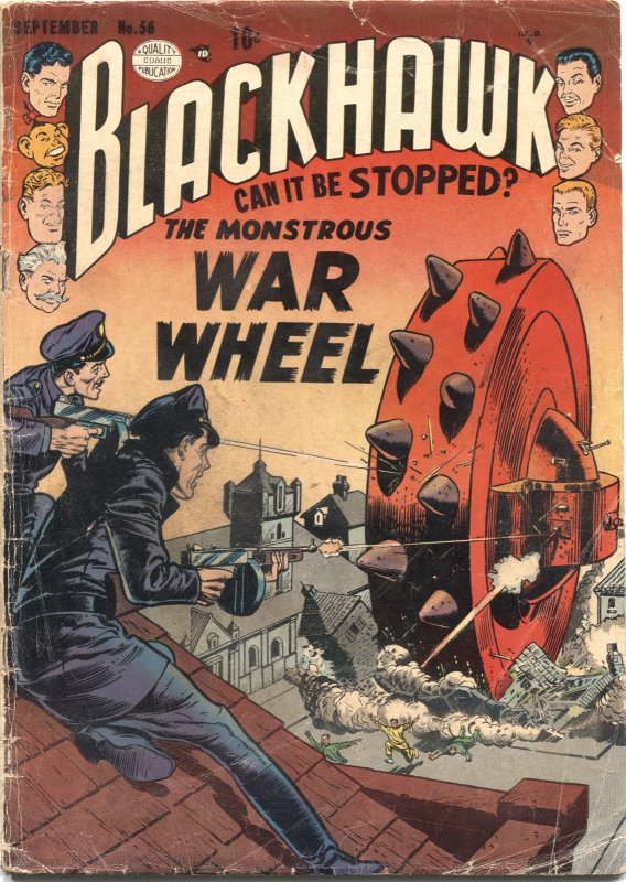 Blackhawk #56 (Quality Comics, 1952), raw, ungraded comic book — front cover