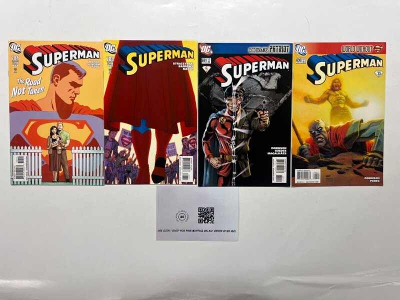 4 Superman DC Comic Books # 690 691 703 704 Batman Wonder Woman Robin 16 JS45, raw, ungraded comic book — front cover