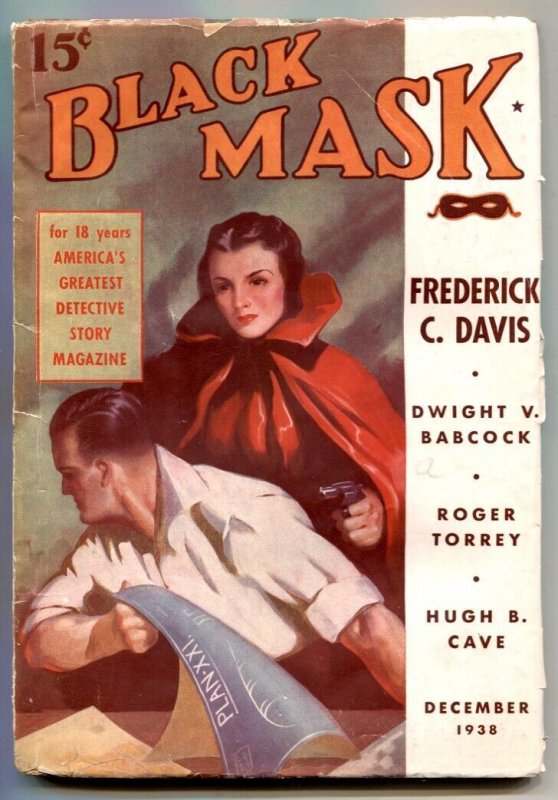 Pulp: Black Mask--Hard Boiled Pulp Detective Stories--Dec 1938--Gun Moll Cover (1938), raw, ungraded comic book — front cover