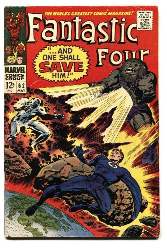 Fantastic Four #62 (Marvel Comics, 1967), raw, ungraded comic book — front cover