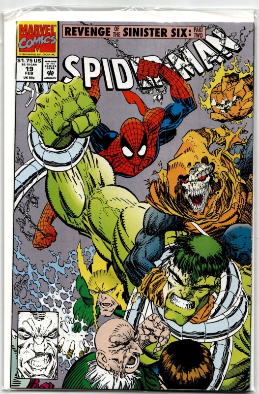Spider-Man #19 (Marvel Comics, 1992), raw, ungraded comic book — front cover