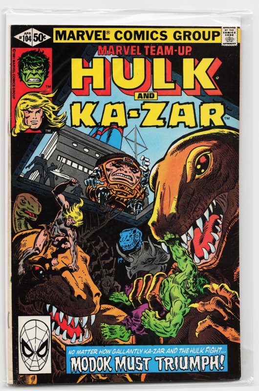 Marvel Team-Up #104 (Marvel Comics, 1981), raw, ungraded comic book — front cover