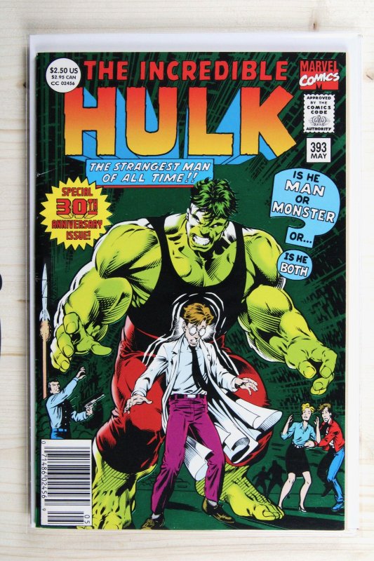 The Incredible Hulk #393 (Marvel Comics, 1992), raw comic book in FN+ 6.5 condition — front cover