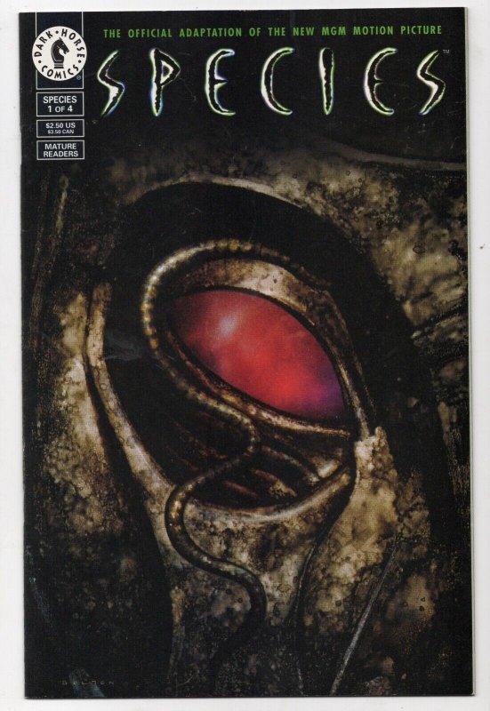 Species #1-4 – Dark Horse Comics (1995) Full Run Movie Adaptation (Dark Horse Comics, 1995), raw, ungraded comic book — front cover