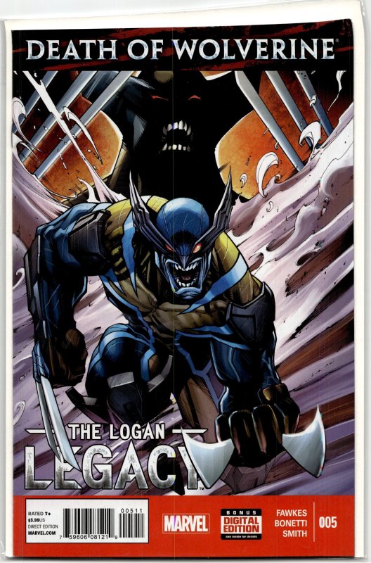 Death of Wolverine: The Logan Legacy #5 (Marvel Comics, 2015), raw, ungraded comic book — front cover