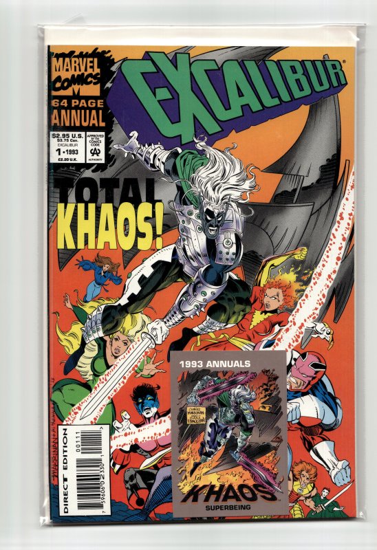 Excalibur Annual #1 (Marvel Comics, 1993), raw, ungraded comic book — front cover