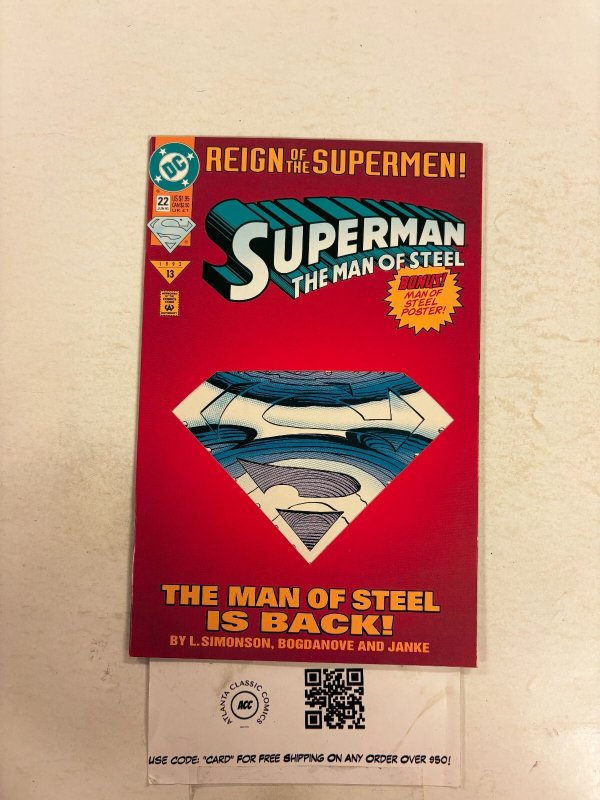 Superman Man of Steel #22 (DC Comics, 1993), raw comic book in NM condition — front cover