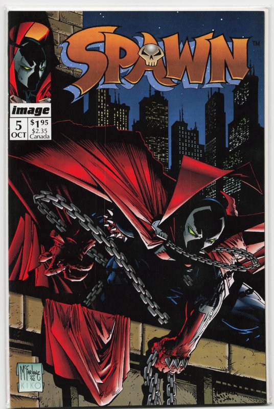 Spawn #5 (Image Comics, 1992), raw, ungraded comic book — front cover