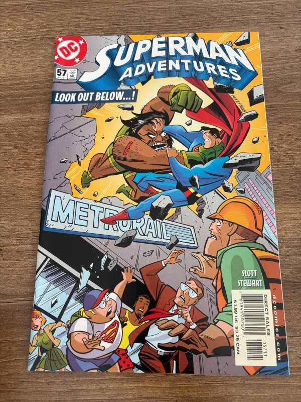 Superman Adventures #57 (DC Comics), raw comic book in NM condition — front cover
