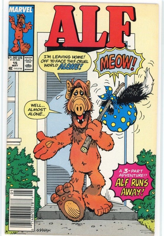Alf #15 (Marvel Comics, 1989), raw comic book in VF 8.0 condition — front cover