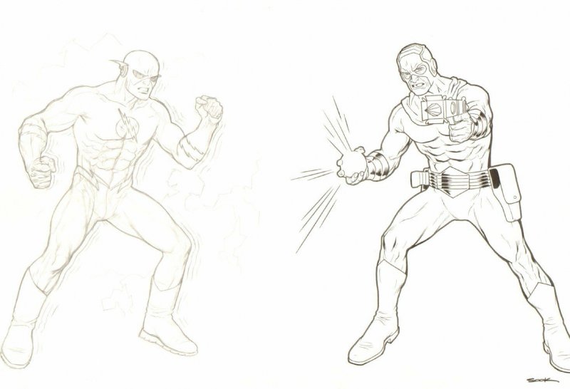 Flash Rogues Gallery - Reverse-Flash and Mirror Master - Signed art by Ryan Sook, raw, ungraded comic book — front cover
