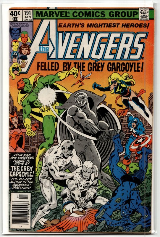 The Avengers #191 (Marvel Comics, 1980), raw, ungraded comic book — front cover