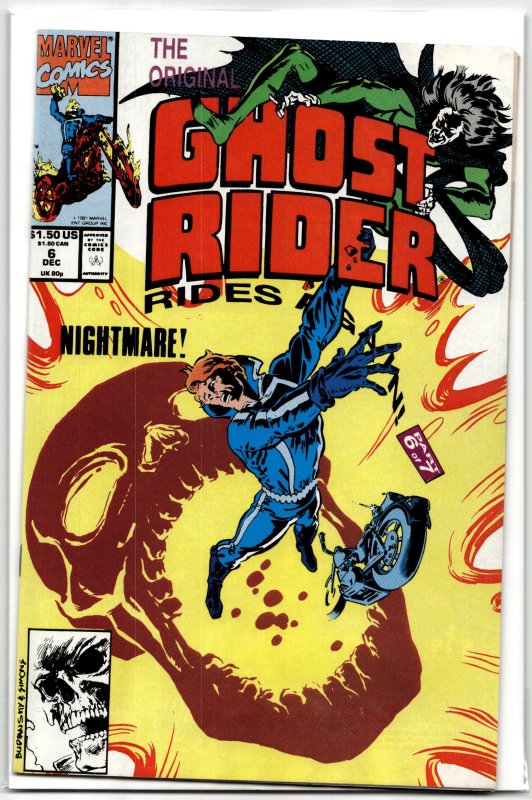 The Original Ghost Rider Rides Again #6 (1991), raw, ungraded comic book — front cover