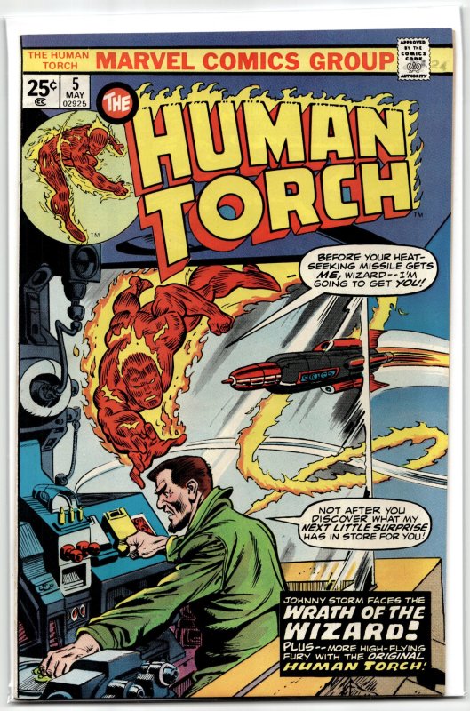The Human Torch #5 (Timely Comics, 1975), raw, ungraded comic book — front cover