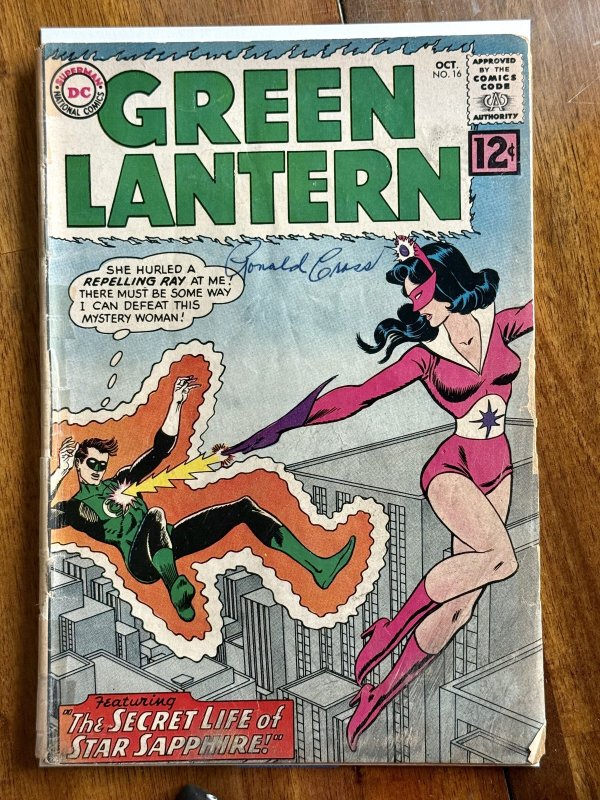 Green Lantern #16 (DC Comics, 1962), raw comic book in GD+ 2.5 condition — front cover