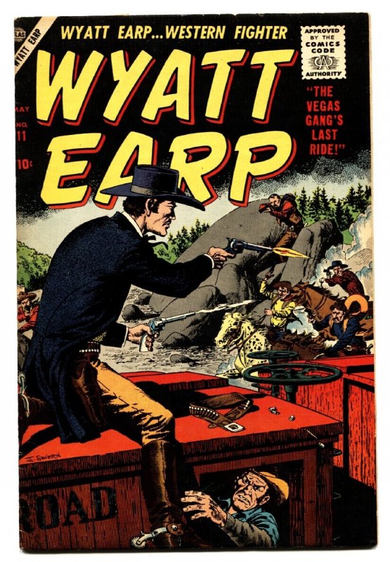 Wyatt Earp #11 (Atlas Comics, 1957), raw comic book in VF- condition — front cover