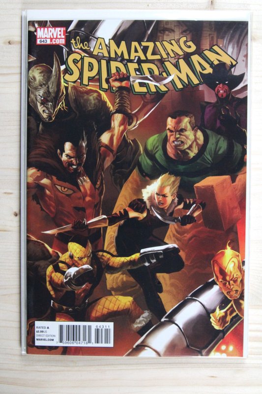 The Amazing Spider-Man #643 (Marvel Comics, 2010), raw comic book in NM 9.4 condition — front cover