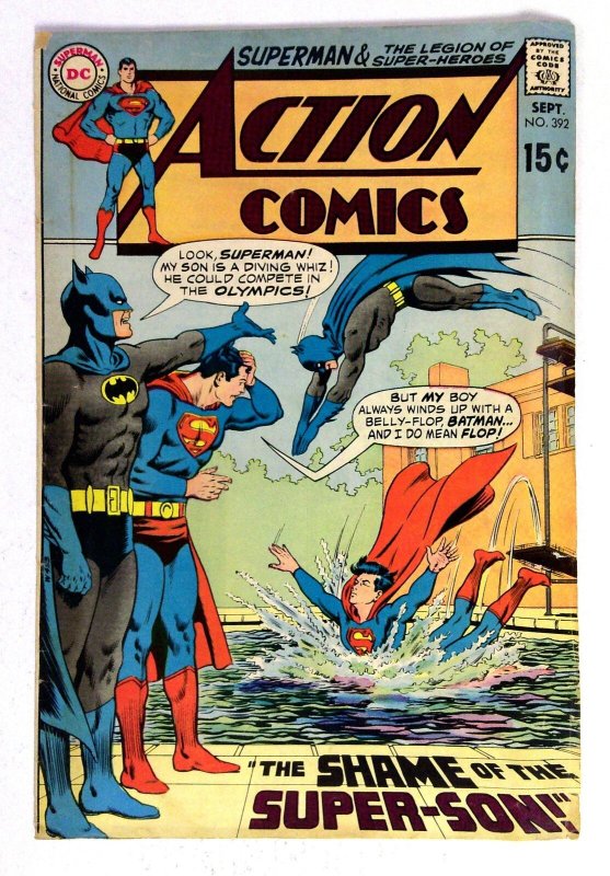Action Comics #392 (DC Comics, 1970), raw comic book in VG condition — front cover