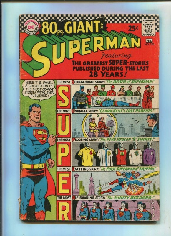 Superman #193 (DC Comics, 1967), raw comic book in 3.0 condition — front cover