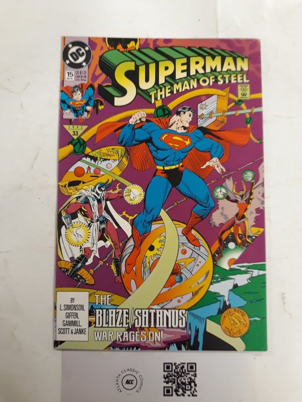 Superman the Man of Steel #15 (DC Comics), raw comic book in NM condition — front cover