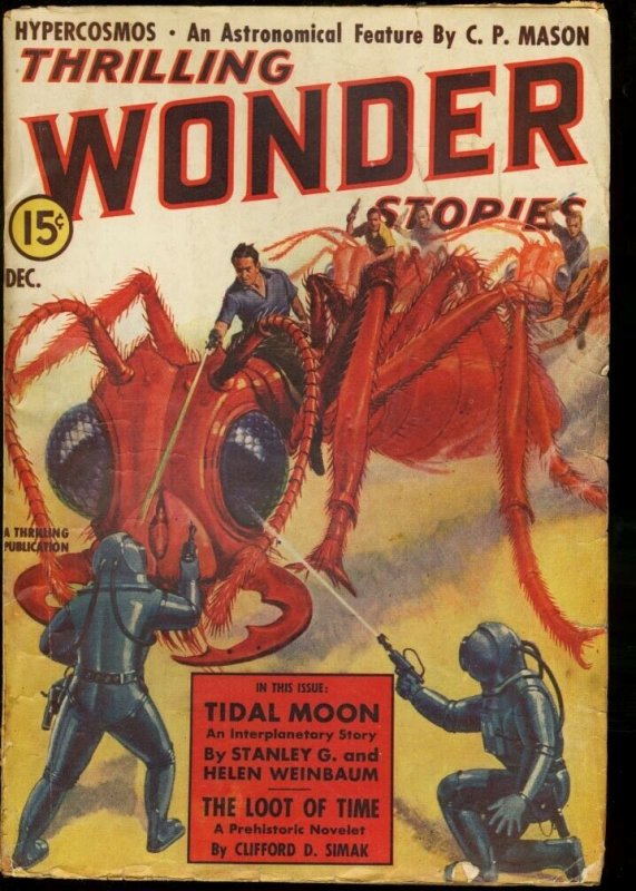Thrilling Wonder Stories 1938 Dec-Cool Sci-Fi Pulp-Rare Vg/fn (Standard Magazines, 1938), raw comic book in VG/FN condition — front cover