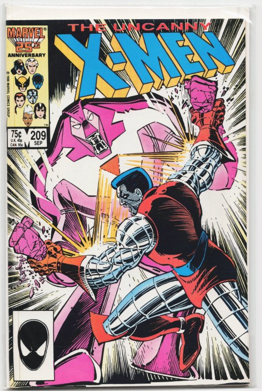 The Uncanny X-Men #209 (Marvel Comics, 1986), raw, ungraded comic book — front cover