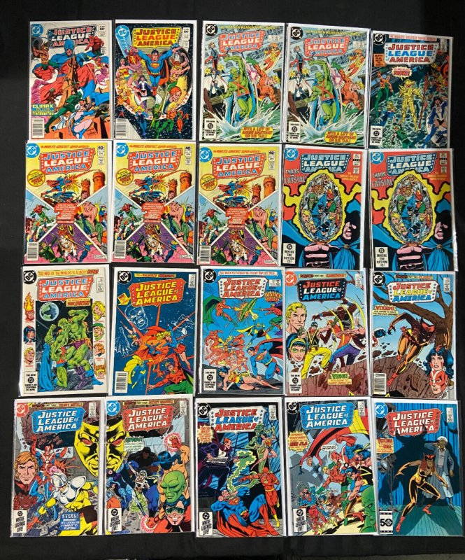 182 Justice League Bronze/copper Comics W/ #1 (1987), raw comic book in VF condition — front cover