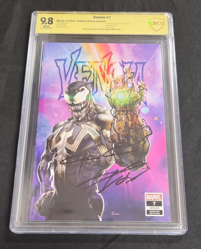 Venom #7 (Marvel Comics, 2018), CGC 9.8 graded comic book, Signature Series label — front cover in its holder